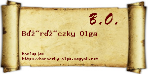 Böröczky Olga névjegykártya