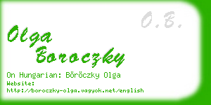 olga boroczky business card