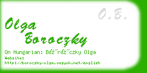 olga boroczky business card